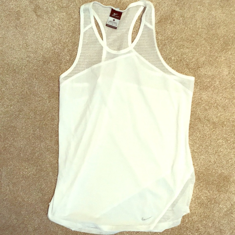 Nike Dry Fit Tank-White-Size: L